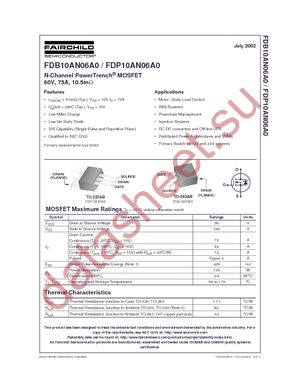 FDB10AN06A0 datasheet  